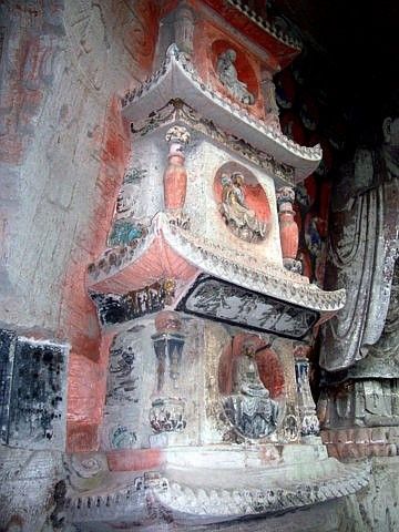 Baoding - Bas relief of a pagoda