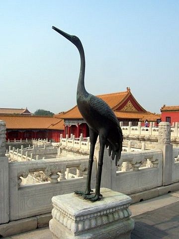 Forbidden city - Statue of a crane