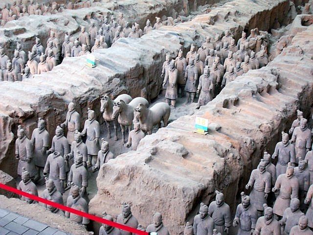 Armée enterrée de Xian - Fosse #1, vue sur couloir