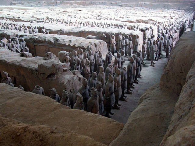 Xian buried army - Pit #1, seen from one side