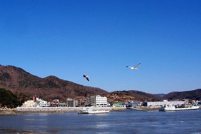 Vue du ferry sur l'île Ganghwa
