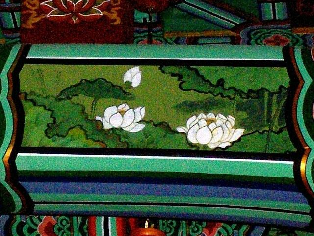Temple Haeinsa - Décorations de fleur de lotus