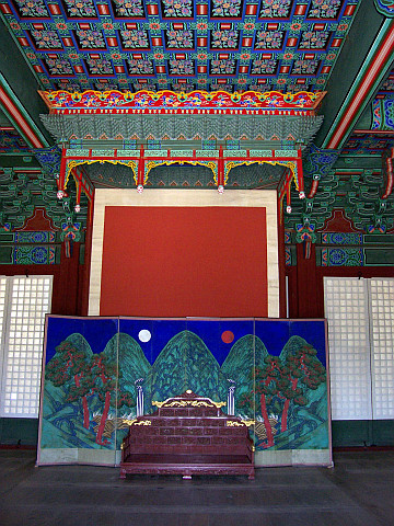 Palais de Changgyeonggung - Trône avec paravant