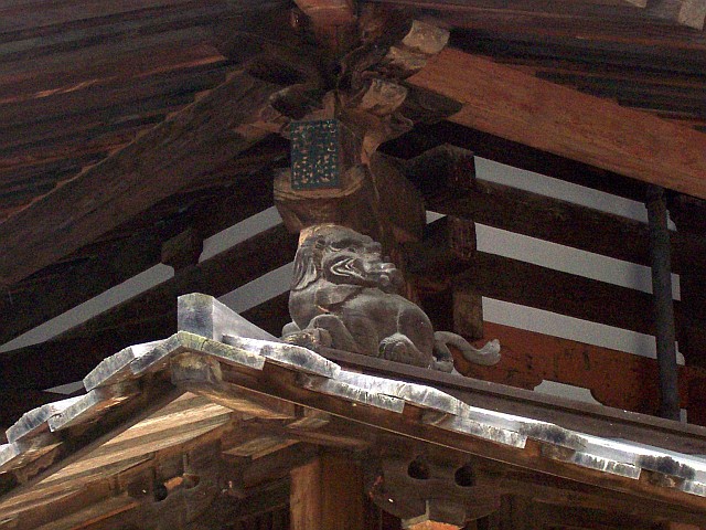 Temple Horyuji - Sculpture en bois d'un éléphant