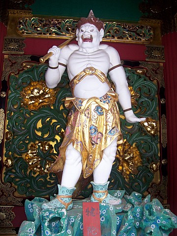 Sanctuaire Taiyuin Byo - Komoku-ten, le gardien de l'ouest (blanc)