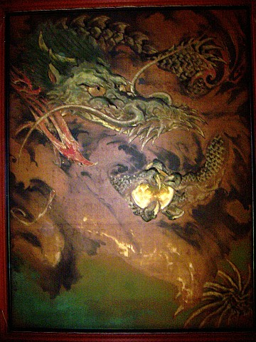 Senso-ji Buddhist temple - Painting of a dragon