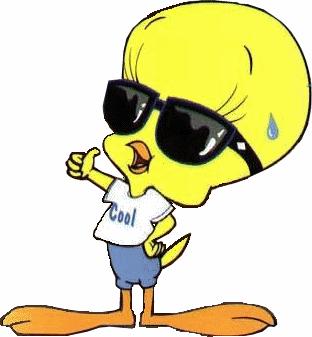 Tweety with sunglasses in summer : hot...