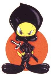 Tweety costumed as ninja