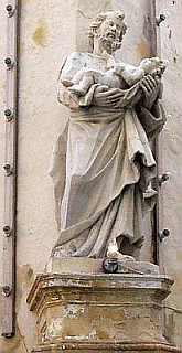 Statue de Saint Joseph avec l'enfant Jésus