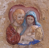 Faïence à Mdina avec Joseph, Marie et l'enfant Jésus