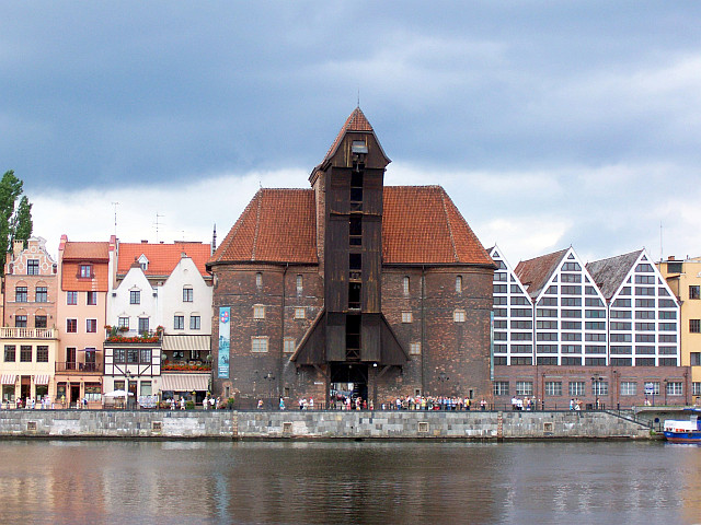 Gdańsk - Vue d'ensemble de la grue médiévale