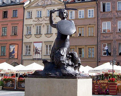 Statue sirène de Varsovie