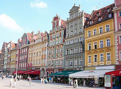 Maisons à façade à pignon de la place du marché de Wrocław