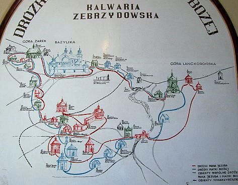 Kalwaria Zebrzydowska - Itinéraires pour le chemin de croix