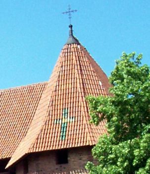 Château teutonique - Croix de tuiles colorées