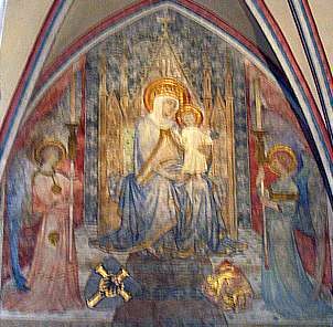 Château teutonique - Fresque de la Vierge à l'Enfant
