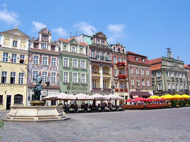 Poznań - Maisons colorées de la place du marché