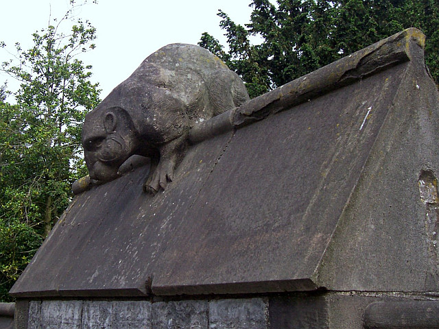 Chateau de Cardiff - Statue de castor
