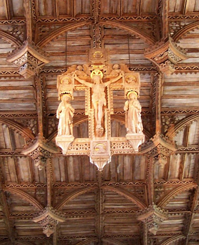 Cathédrale Saint David - Plafond en chêne avec clefs pendantes