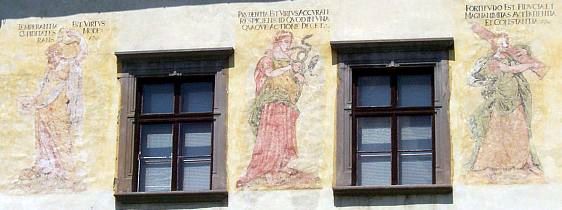 Levoča - Fresques du mur de l'ancien hôtel de ville