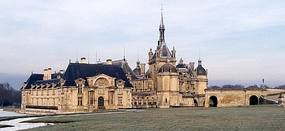 Chantilly castle in winter