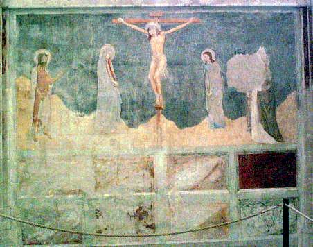 Fresque de la crucifixion à la chartreuse du Val de Bénédiction