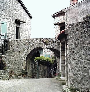 Street of the village of Balazuc