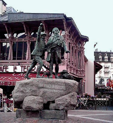 Chamonix - Statue en l'hommage de d'Horace Bénédicte Saussure et Jacques Balmat