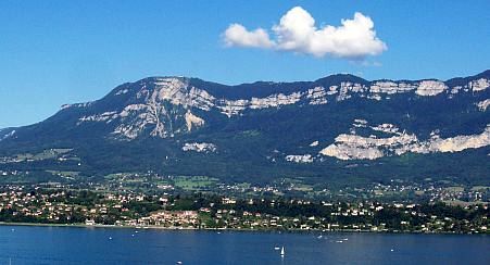 Lake of Bourget and mountains
