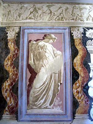 Fléchères castle - Frescoes of the cardinal virtues, temperance
