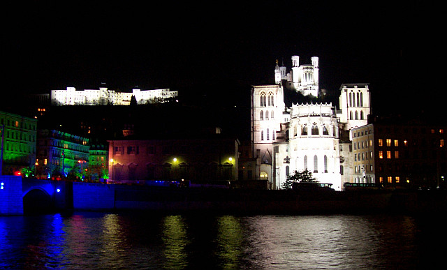 Illuminations in Lyon - St John's cathedral and Fourviere (2005)