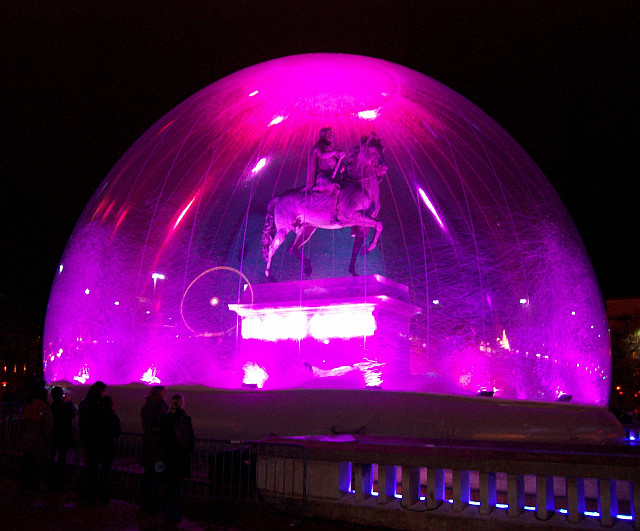 Illuminations in Lyon - Statue of Louis XIV in Bellecour square (2006)