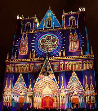 Illuminations in Lyon - St John's cathedral