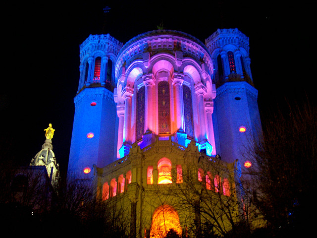 Illuminations in Lyon - Fourviere basilica (2008)
