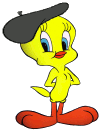 Tweety with beret in Rhone-Alps (France)